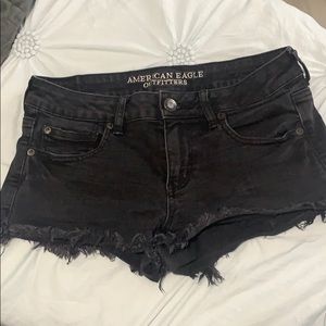 American Eagle black denim shorts.